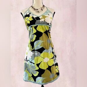 Y2K Old Navy Halter Midi Dress with Floral Design